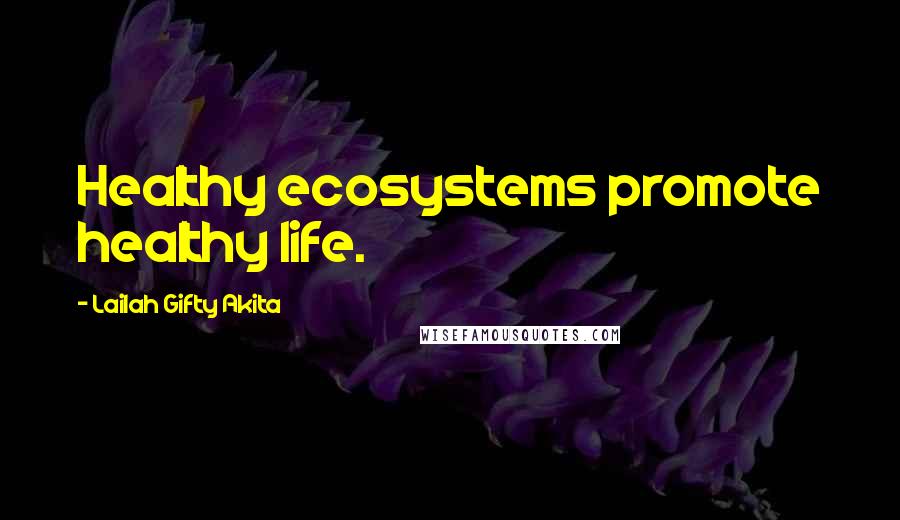 Lailah Gifty Akita Quotes: Healthy ecosystems promote healthy life.