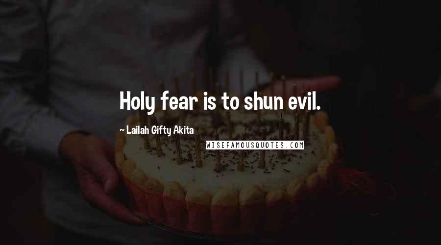 Lailah Gifty Akita Quotes: Holy fear is to shun evil.