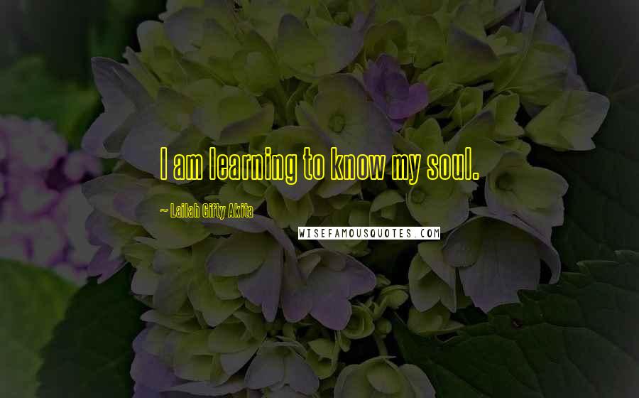 Lailah Gifty Akita Quotes: I am learning to know my soul.