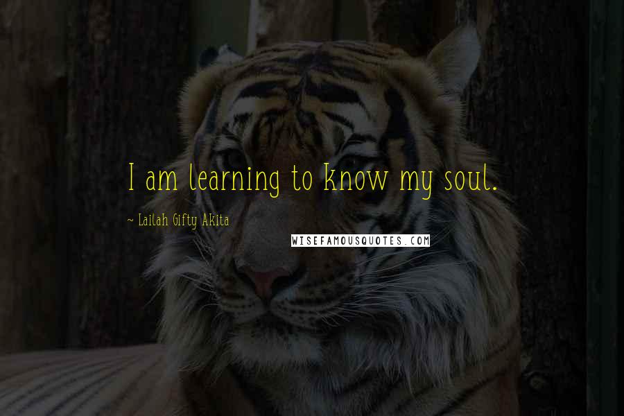 Lailah Gifty Akita Quotes: I am learning to know my soul.