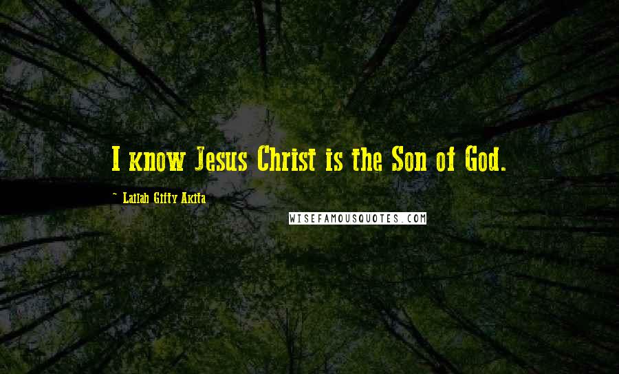 Lailah Gifty Akita Quotes: I know Jesus Christ is the Son of God.