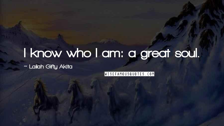 Lailah Gifty Akita Quotes: I know who I am: a great soul.