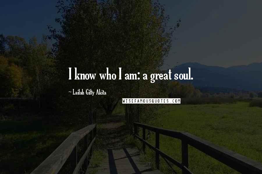 Lailah Gifty Akita Quotes: I know who I am: a great soul.