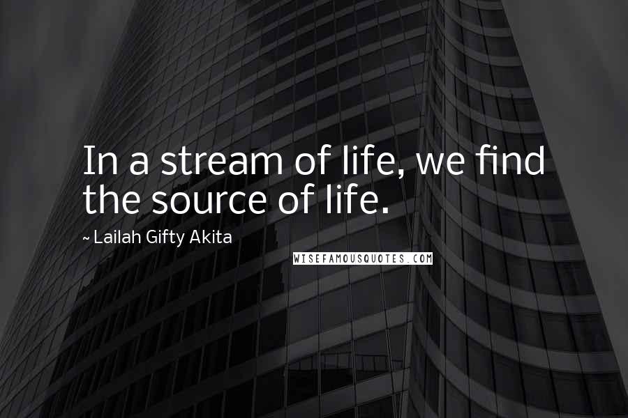 Lailah Gifty Akita Quotes: In a stream of life, we find the source of life.
