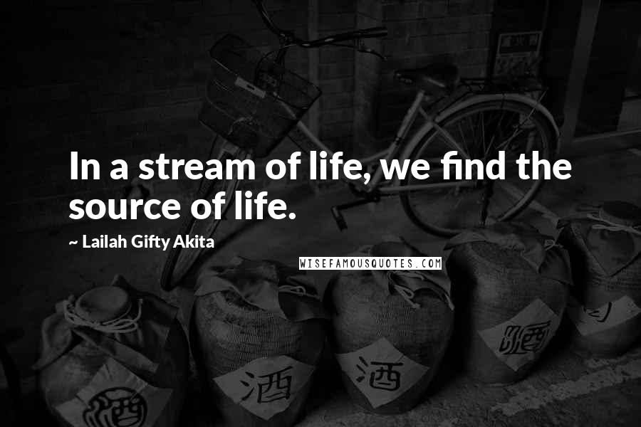 Lailah Gifty Akita Quotes: In a stream of life, we find the source of life.