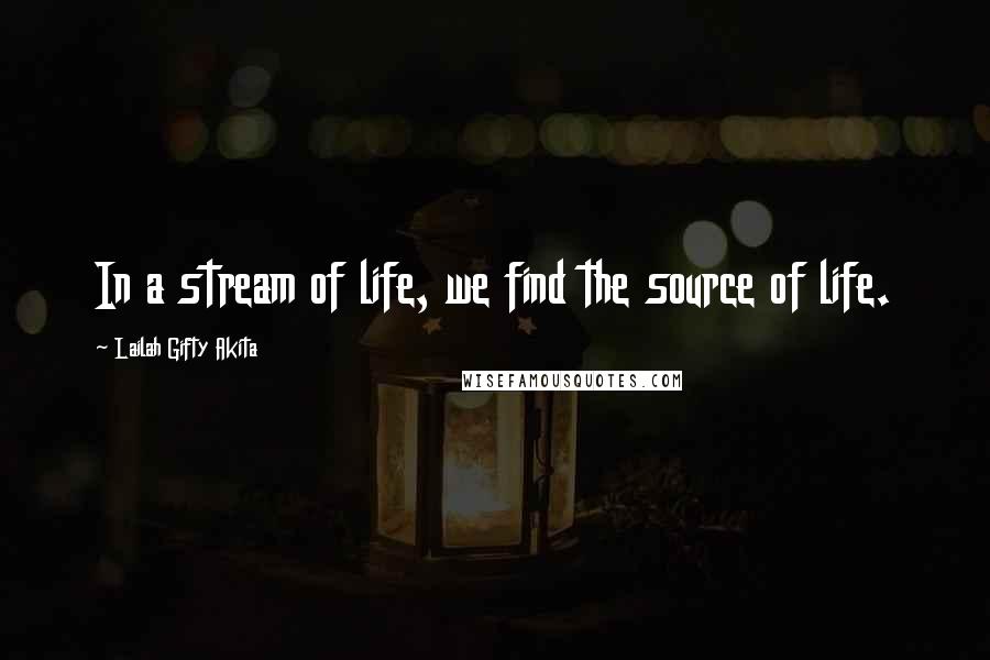 Lailah Gifty Akita Quotes: In a stream of life, we find the source of life.