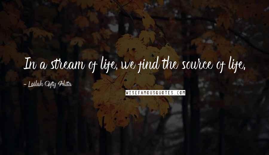 Lailah Gifty Akita Quotes: In a stream of life, we find the source of life.