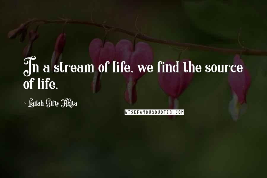 Lailah Gifty Akita Quotes: In a stream of life, we find the source of life.