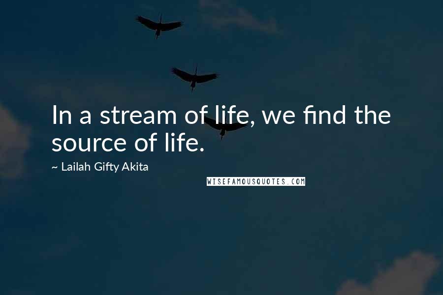 Lailah Gifty Akita Quotes: In a stream of life, we find the source of life.