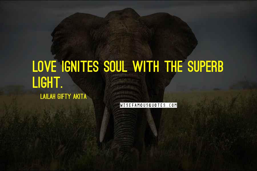 Lailah Gifty Akita Quotes: Love ignites soul with the superb light.