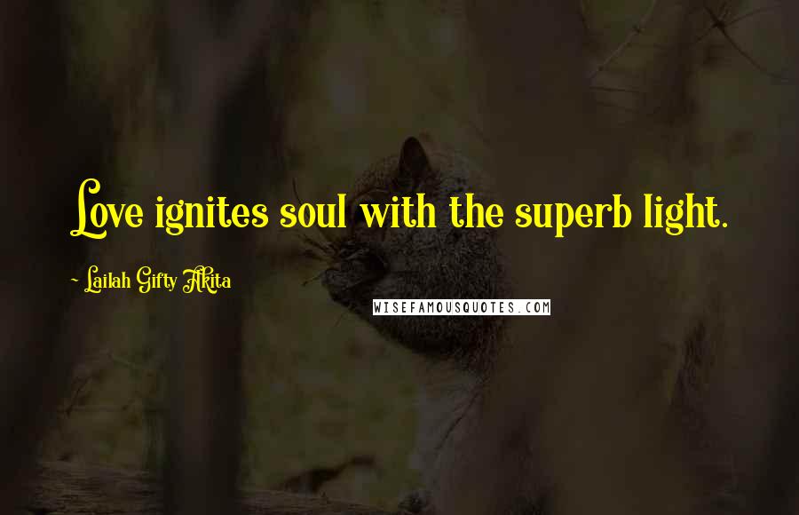 Lailah Gifty Akita Quotes: Love ignites soul with the superb light.
