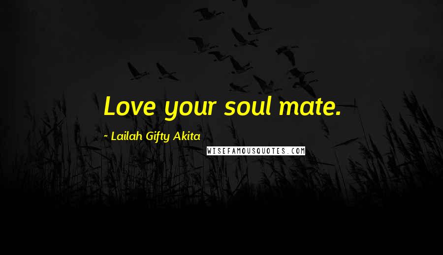 Lailah Gifty Akita Quotes: Love your soul mate.