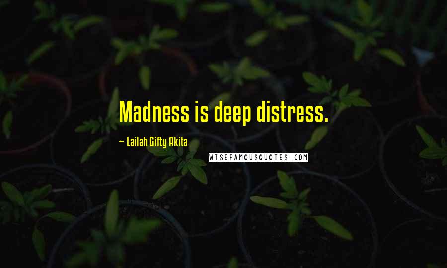 Lailah Gifty Akita Quotes: Madness is deep distress.