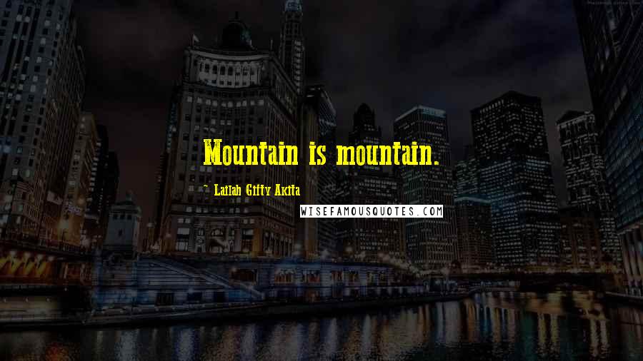 Lailah Gifty Akita Quotes: Mountain is mountain.