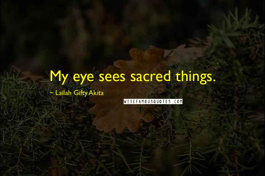 Lailah Gifty Akita Quotes: My eye sees sacred things.