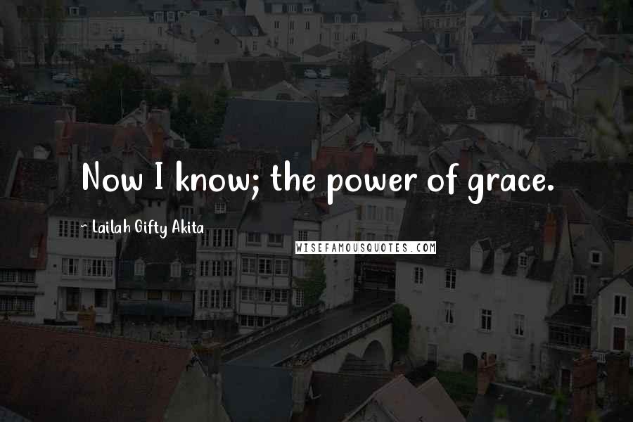 Lailah Gifty Akita Quotes: Now I know; the power of grace.