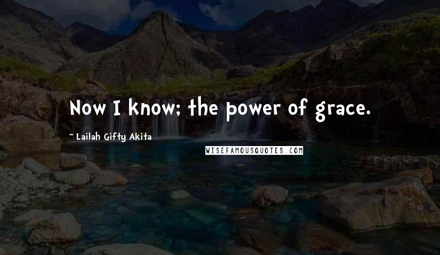Lailah Gifty Akita Quotes: Now I know; the power of grace.