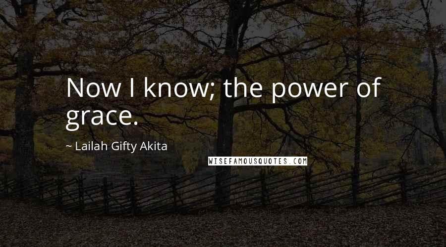 Lailah Gifty Akita Quotes: Now I know; the power of grace.