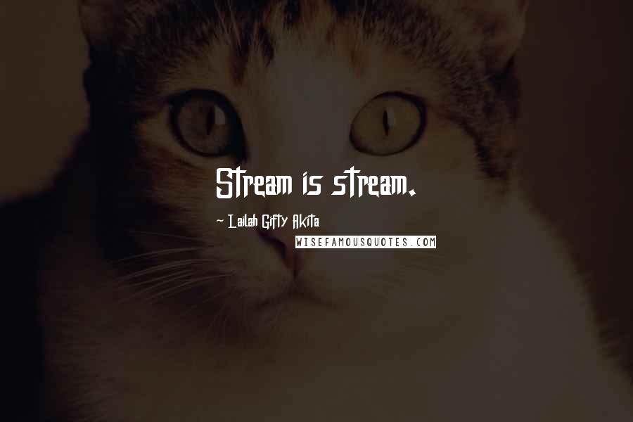 Lailah Gifty Akita Quotes: Stream is stream.