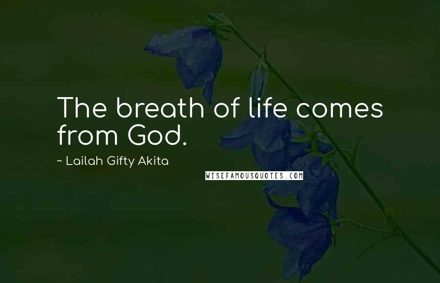 Lailah Gifty Akita Quotes: The breath of life comes from God.