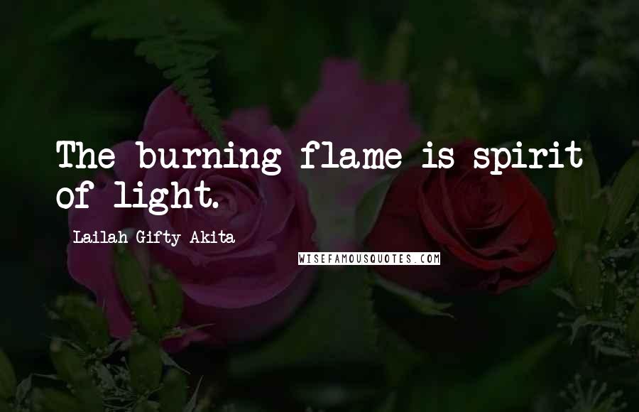 Lailah Gifty Akita Quotes: The burning flame is spirit of light.