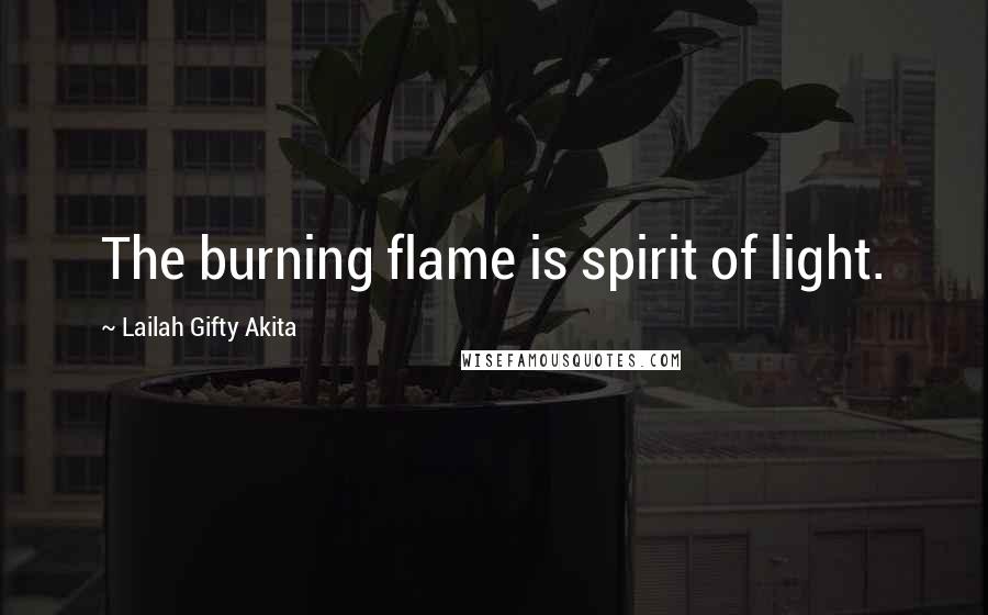 Lailah Gifty Akita Quotes: The burning flame is spirit of light.