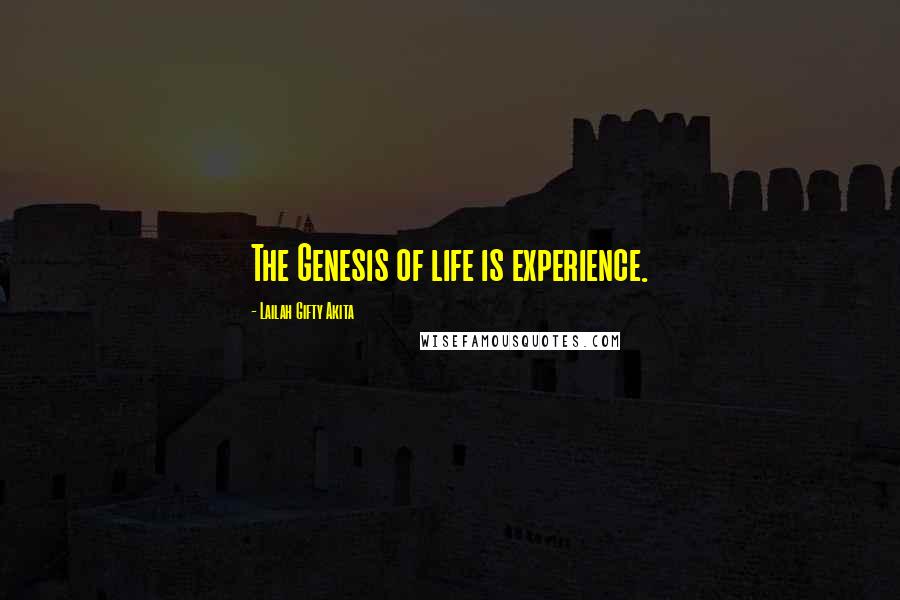 Lailah Gifty Akita Quotes: The Genesis of life is experience.