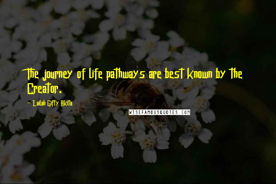 Lailah Gifty Akita Quotes: The journey of life pathways are best known by the Creator.