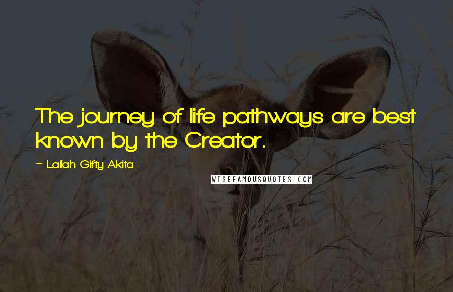 Lailah Gifty Akita Quotes: The journey of life pathways are best known by the Creator.