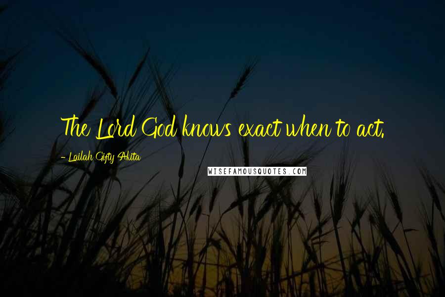 Lailah Gifty Akita Quotes: The Lord God knows exact when to act.