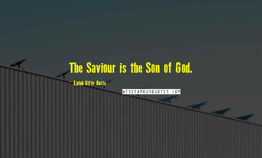 Lailah Gifty Akita Quotes: The Saviour is the Son of God.