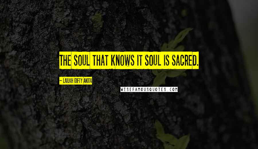 Lailah Gifty Akita Quotes: The soul that knows it soul is sacred.