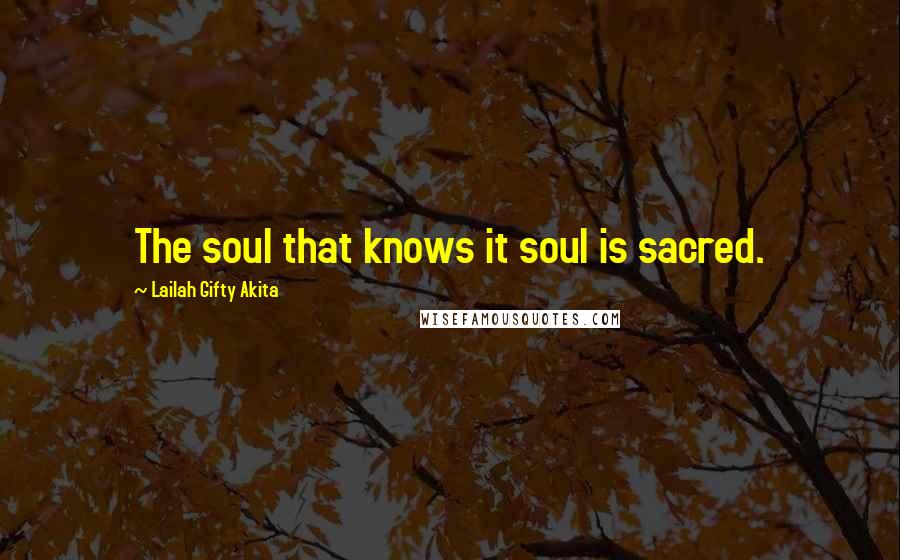 Lailah Gifty Akita Quotes: The soul that knows it soul is sacred.