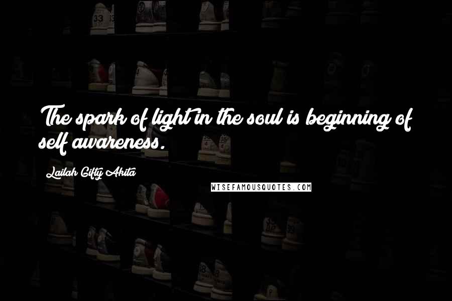 Lailah Gifty Akita Quotes: The spark of light in the soul is beginning of self awareness.