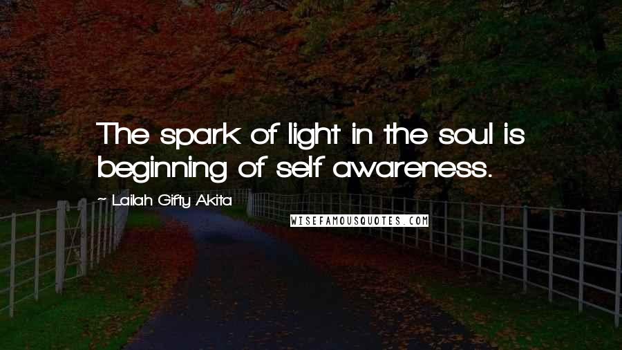 Lailah Gifty Akita Quotes: The spark of light in the soul is beginning of self awareness.