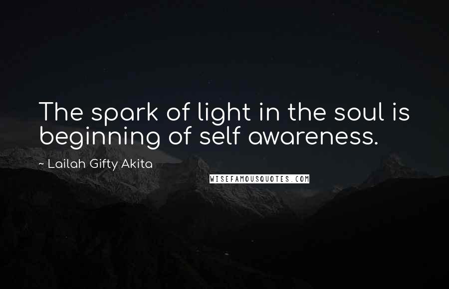 Lailah Gifty Akita Quotes: The spark of light in the soul is beginning of self awareness.