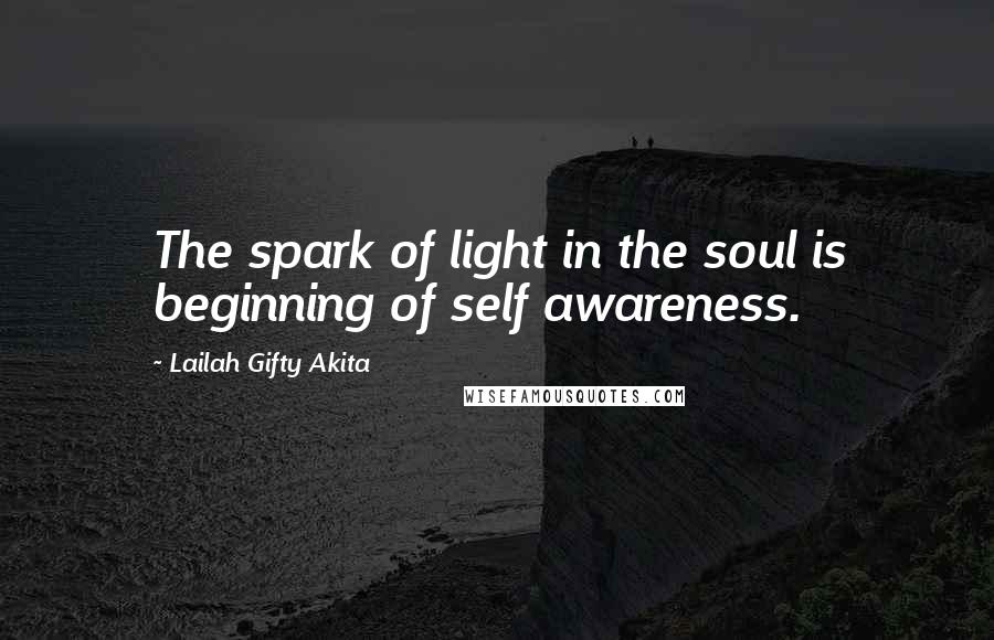 Lailah Gifty Akita Quotes: The spark of light in the soul is beginning of self awareness.