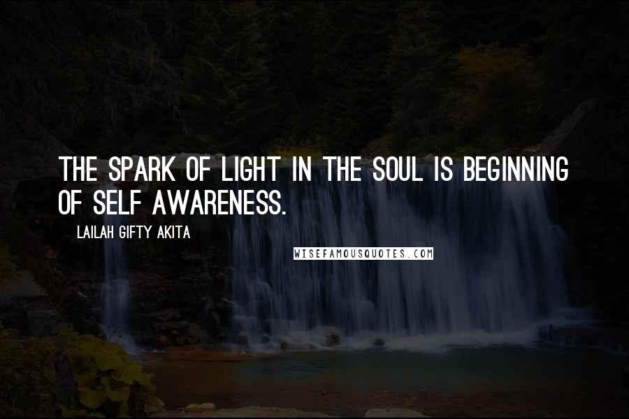 Lailah Gifty Akita Quotes: The spark of light in the soul is beginning of self awareness.