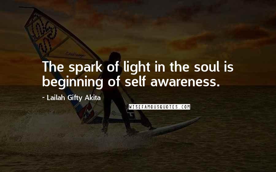 Lailah Gifty Akita Quotes: The spark of light in the soul is beginning of self awareness.