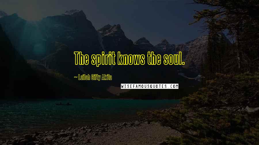 Lailah Gifty Akita Quotes: The spirit knows the soul.