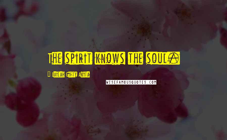 Lailah Gifty Akita Quotes: The spirit knows the soul.