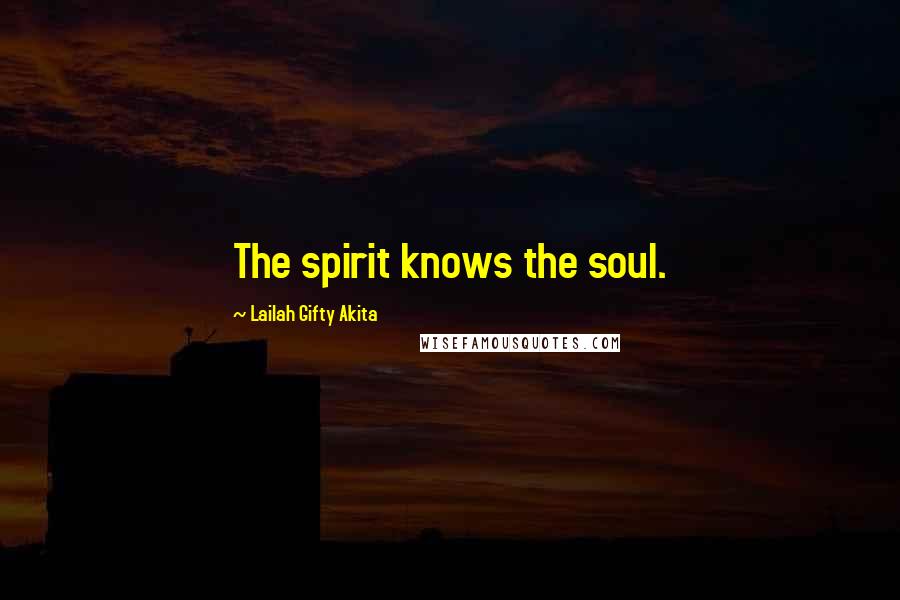 Lailah Gifty Akita Quotes: The spirit knows the soul.