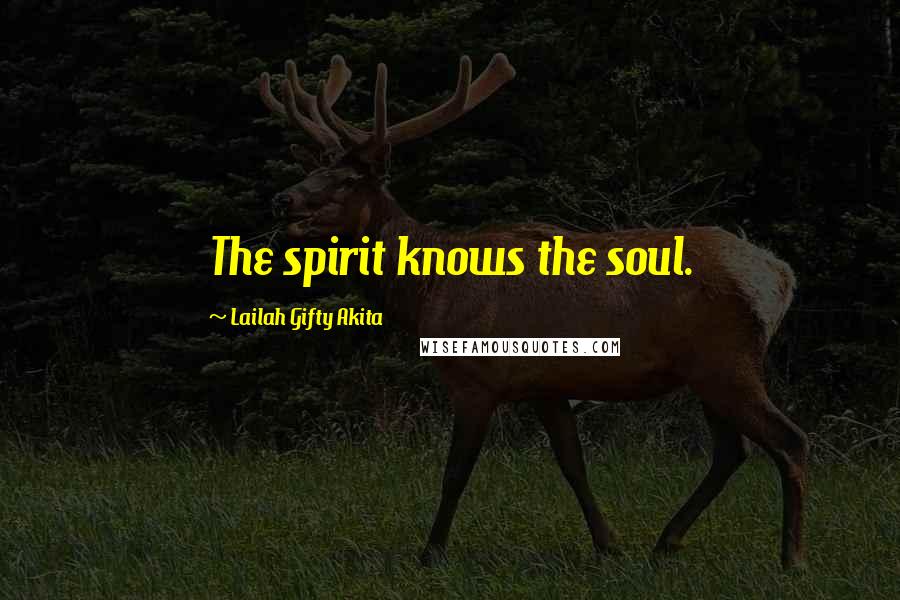 Lailah Gifty Akita Quotes: The spirit knows the soul.