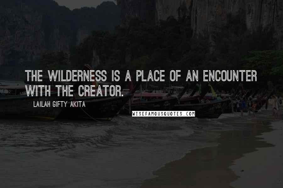 Lailah Gifty Akita Quotes: The wilderness is a place of an encounter with the Creator.