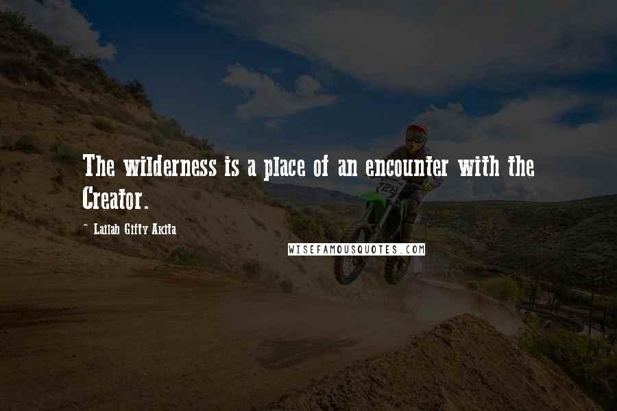 Lailah Gifty Akita Quotes: The wilderness is a place of an encounter with the Creator.