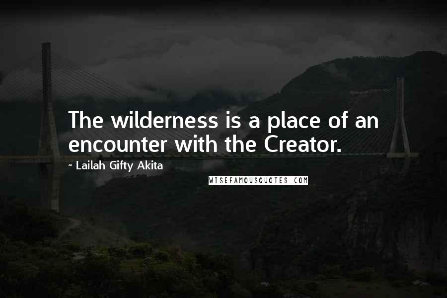 Lailah Gifty Akita Quotes: The wilderness is a place of an encounter with the Creator.