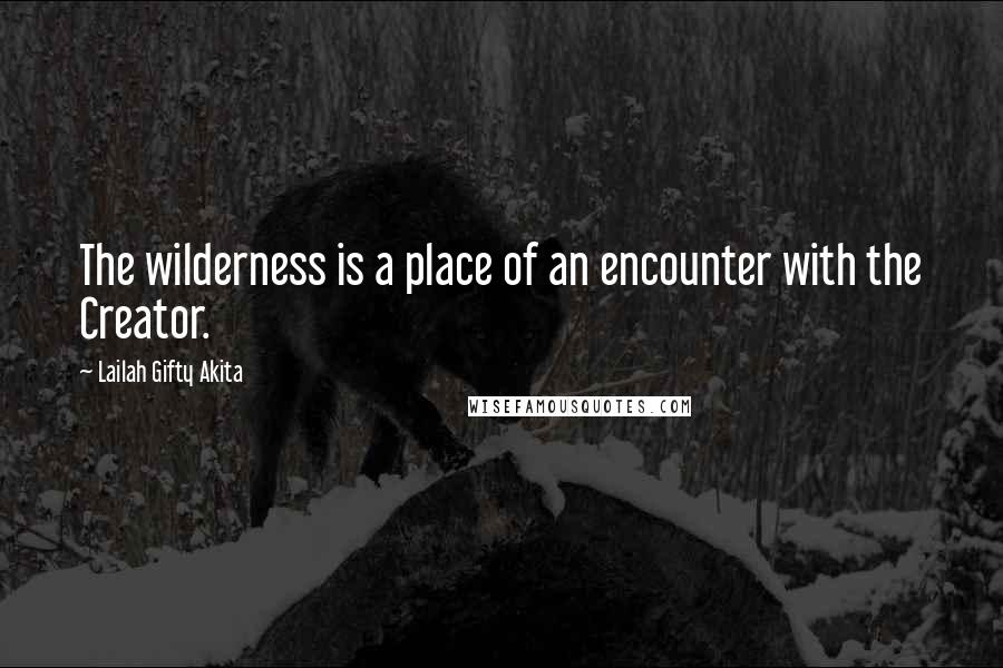 Lailah Gifty Akita Quotes: The wilderness is a place of an encounter with the Creator.
