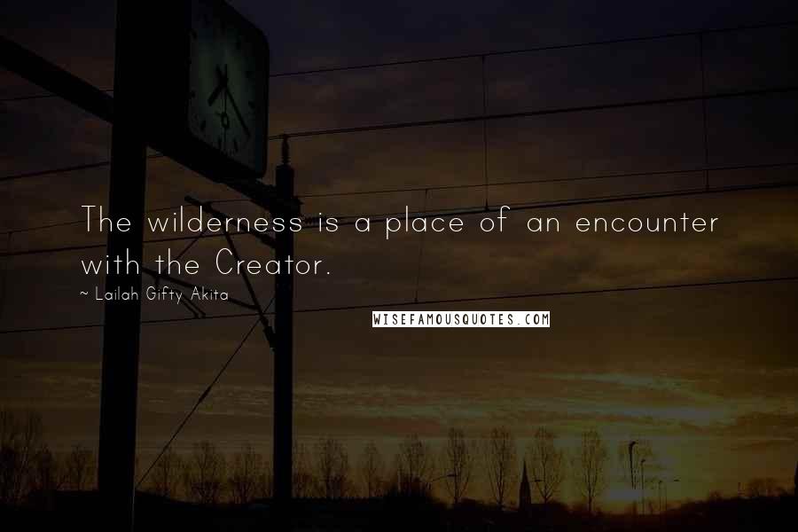 Lailah Gifty Akita Quotes: The wilderness is a place of an encounter with the Creator.