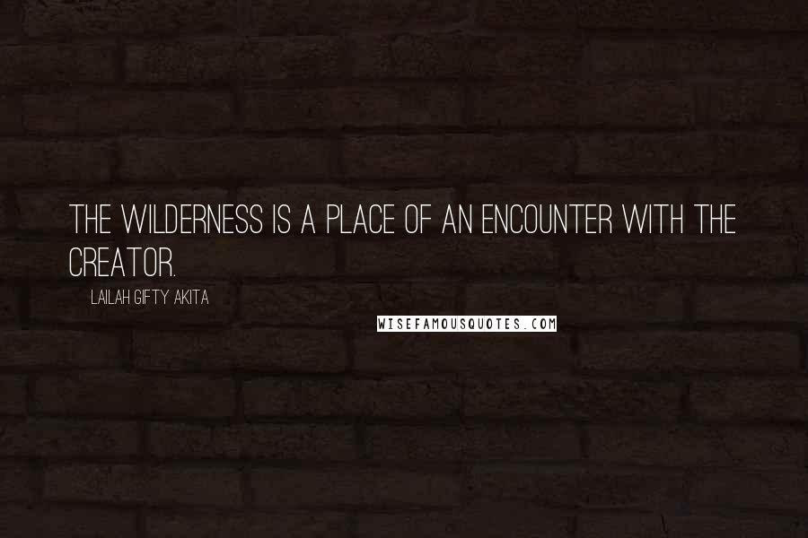 Lailah Gifty Akita Quotes: The wilderness is a place of an encounter with the Creator.
