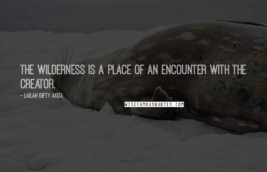 Lailah Gifty Akita Quotes: The wilderness is a place of an encounter with the Creator.